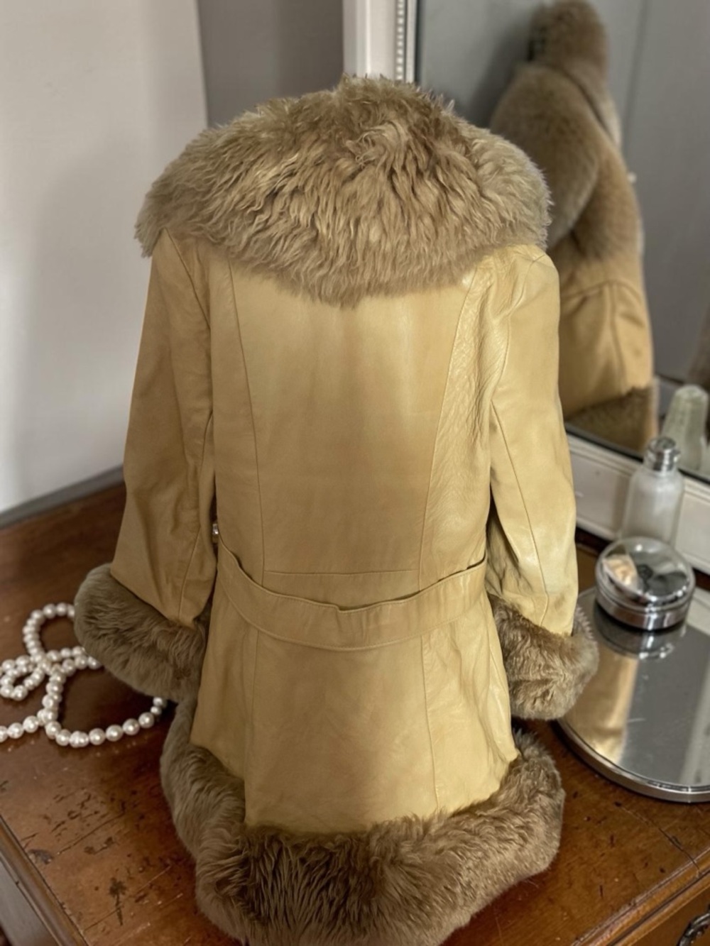 Women's Lilli Ann faux fur Trimmed Coat in Camel XS - Picture 3 of 10